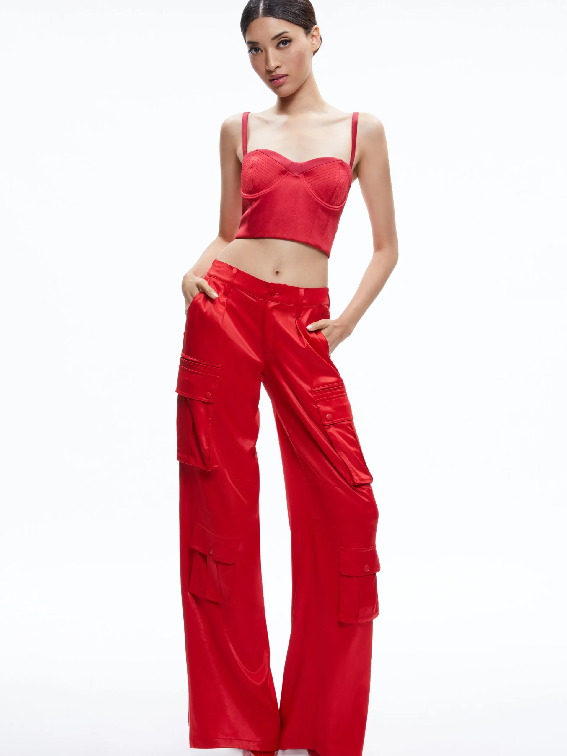 ADARA BUSTIER TOP + JOETTE LOW RISE CARGO PANT