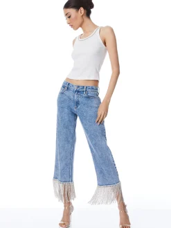 ALLEN EMBELLISHED NECK RIBBED TANK