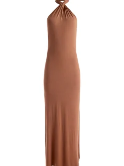 AMAYA HALTER NECK HIGH SLIT DRESS