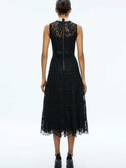 ANAYA EMBELLISHED COLLAR LACE MIDI DRESS