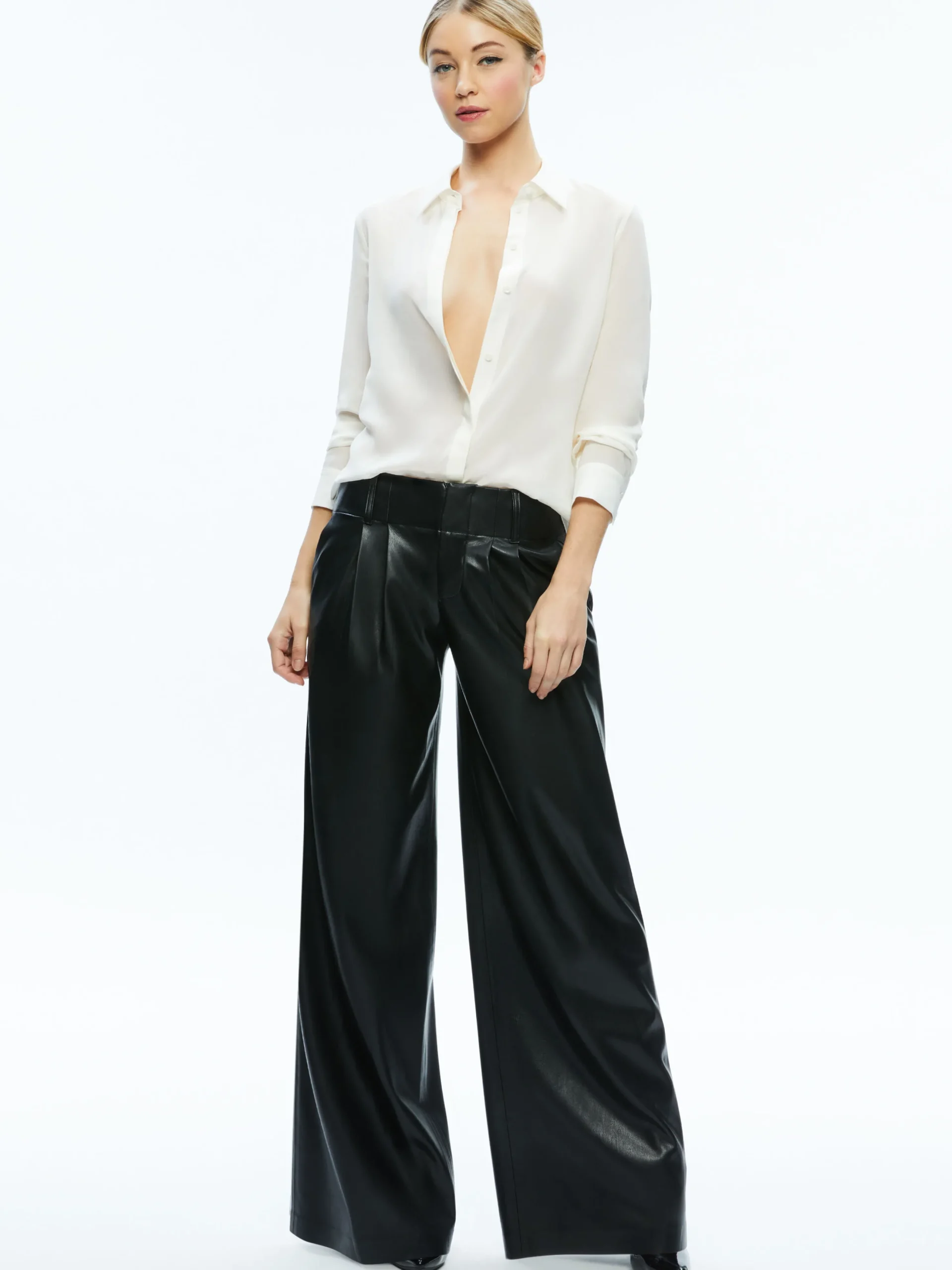 ANDERS VEGAN LEATHER LOW RISE PANT