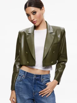 ANTHONY CROPPED DOUBLE BREASTED VEGAN BLAZER