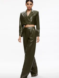 ANTHONY CROPPED DOUBLE BREASTED VEGAN BLAZER