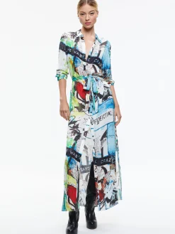 A+O X BASQUIAT CHASSIDY MAXI SHIRT DRESS