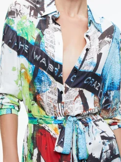 A+O X BASQUIAT CHASSIDY MAXI SHIRT DRESS