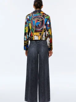A+O X BASQUIAT CODY EMBELLISHED LEATHER JACKET