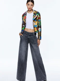 A+O X BASQUIAT CODY EMBELLISHED LEATHER JACKET