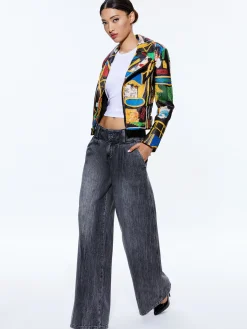 A+O X BASQUIAT CODY EMBELLISHED LEATHER JACKET