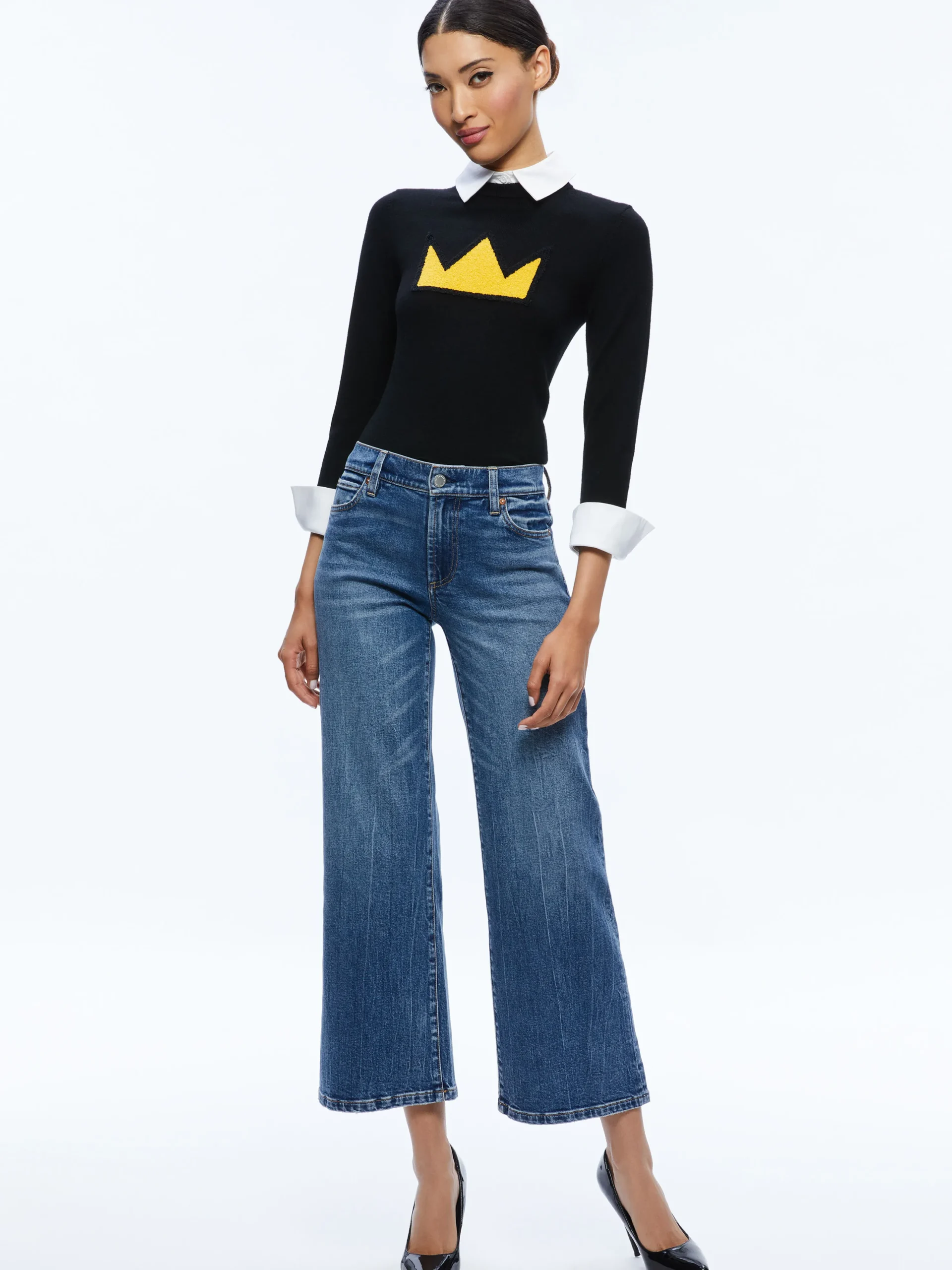 A+O X BASQUIAT PORLA COLLARED SWEATER