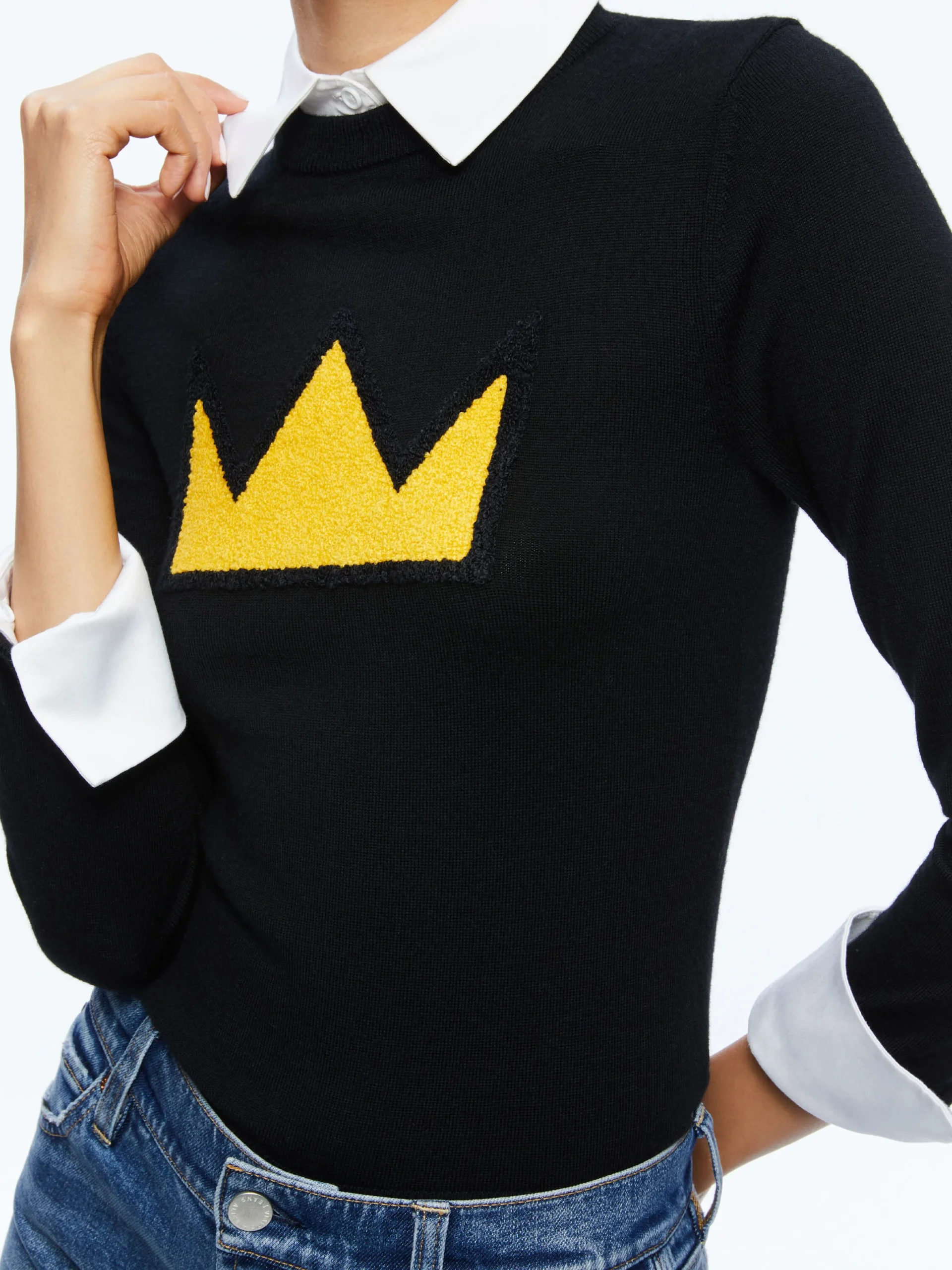 A+O X BASQUIAT PORLA COLLARED SWEATER
