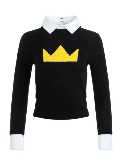 A+O X BASQUIAT PORLA COLLARED SWEATER