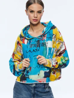 A+O X BASQUIAT SUNNY CROPPED HOODIE