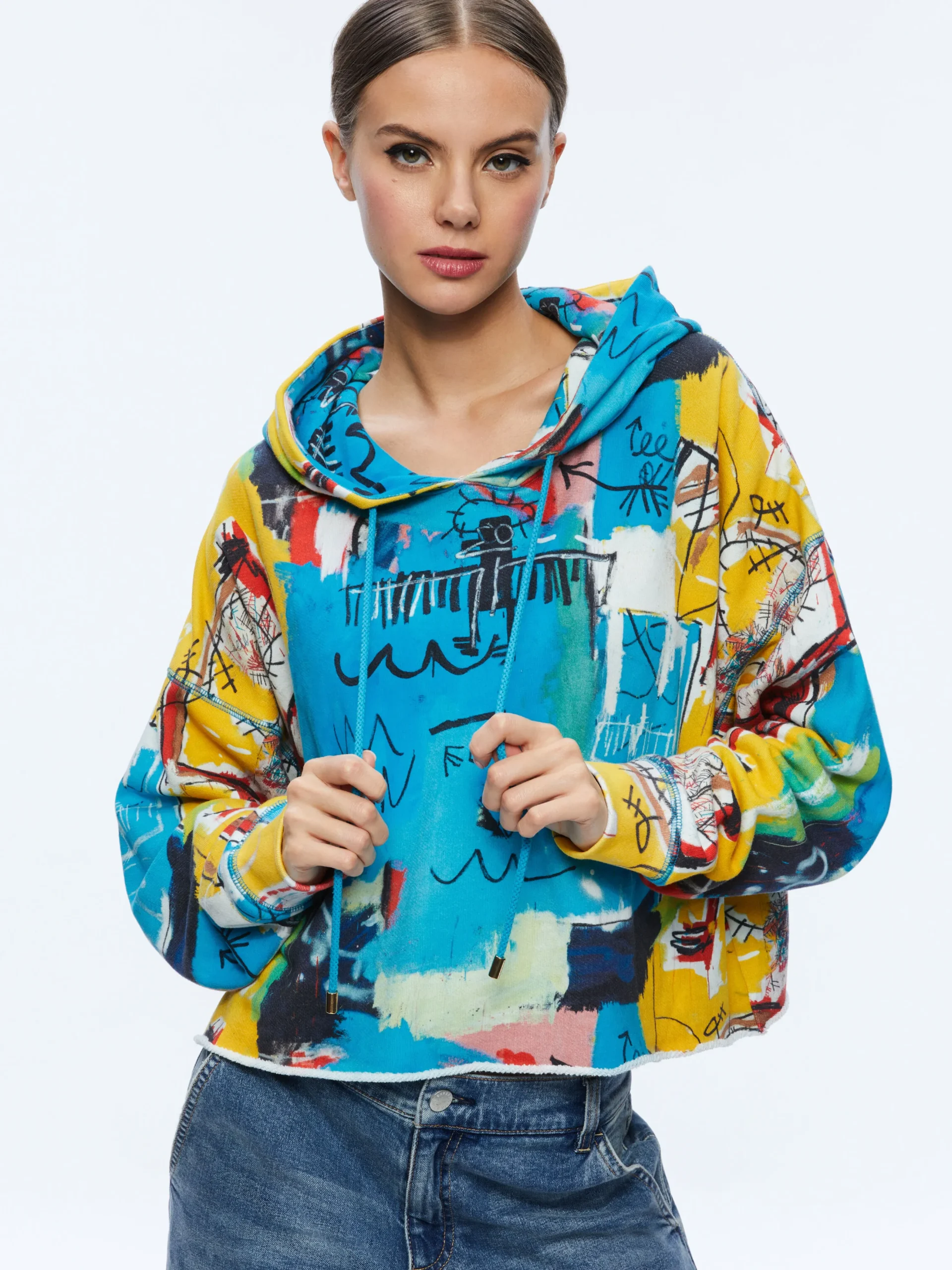 A+O X BASQUIAT SUNNY CROPPED HOODIE