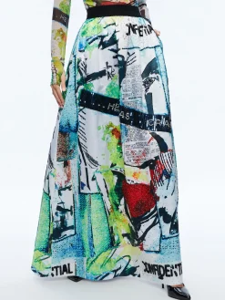 A+O X BASQUIAT TINA EMBELLISHED MAXI SKIRT
