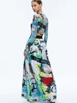 A+O X BASQUIAT TINA EMBELLISHED MAXI SKIRT