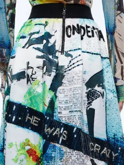A+O X BASQUIAT TINA EMBELLISHED MAXI SKIRT