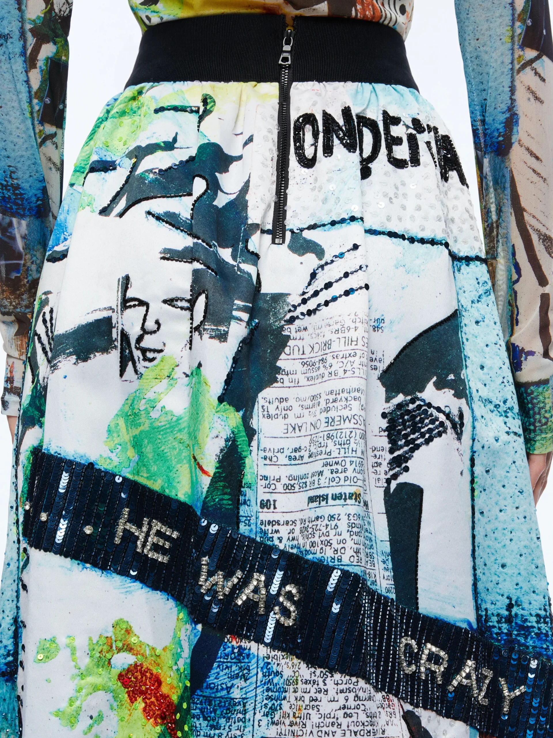 A+O X BASQUIAT TINA EMBELLISHED MAXI SKIRT