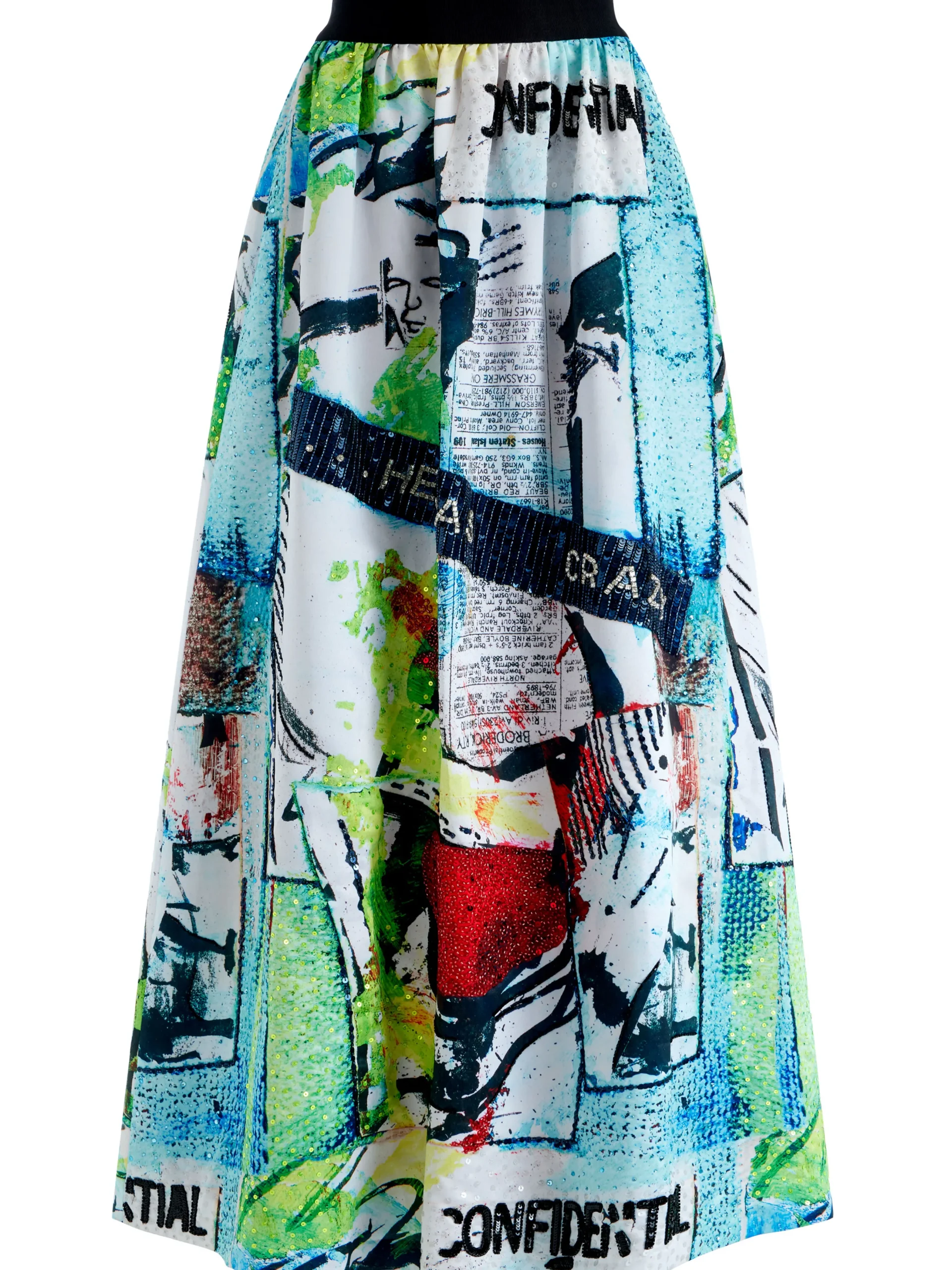 A+O X BASQUIAT TINA EMBELLISHED MAXI SKIRT