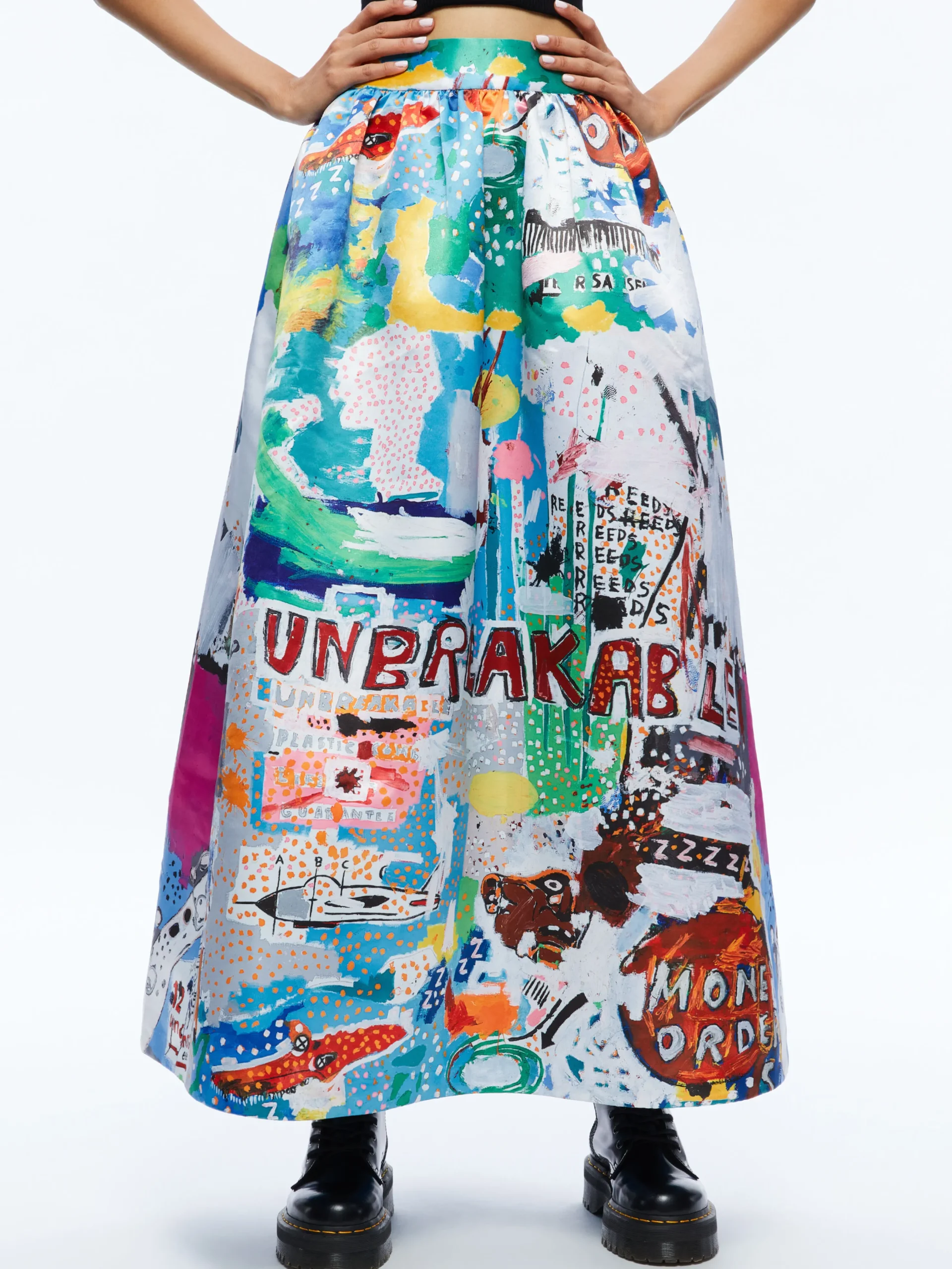A+O X BASQUIAT TINA TEA LENGTH SKIRT