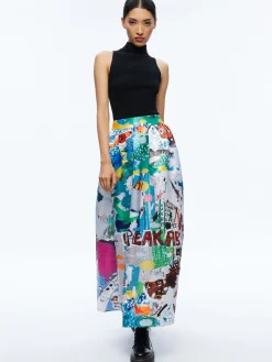 A+O X BASQUIAT TINA TEA LENGTH SKIRT