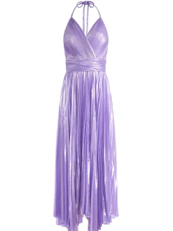 ARISTA SLEEVELESS HALTER NECK PLEATED MAXI DRESS