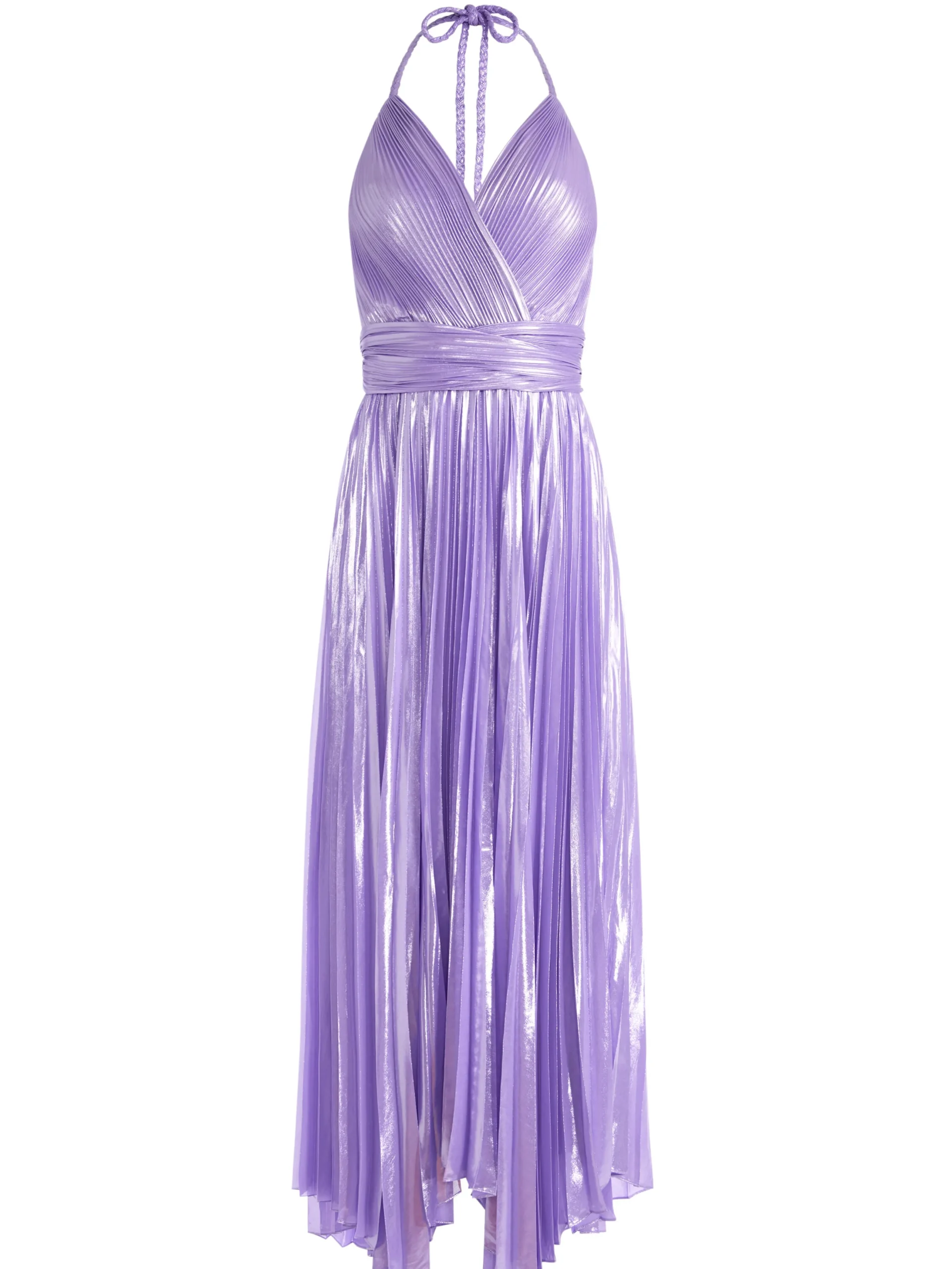 ARISTA SLEEVELESS HALTER NECK PLEATED MAXI DRESS