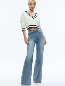 AYDEN CROPPED V-NECK PULLOVER