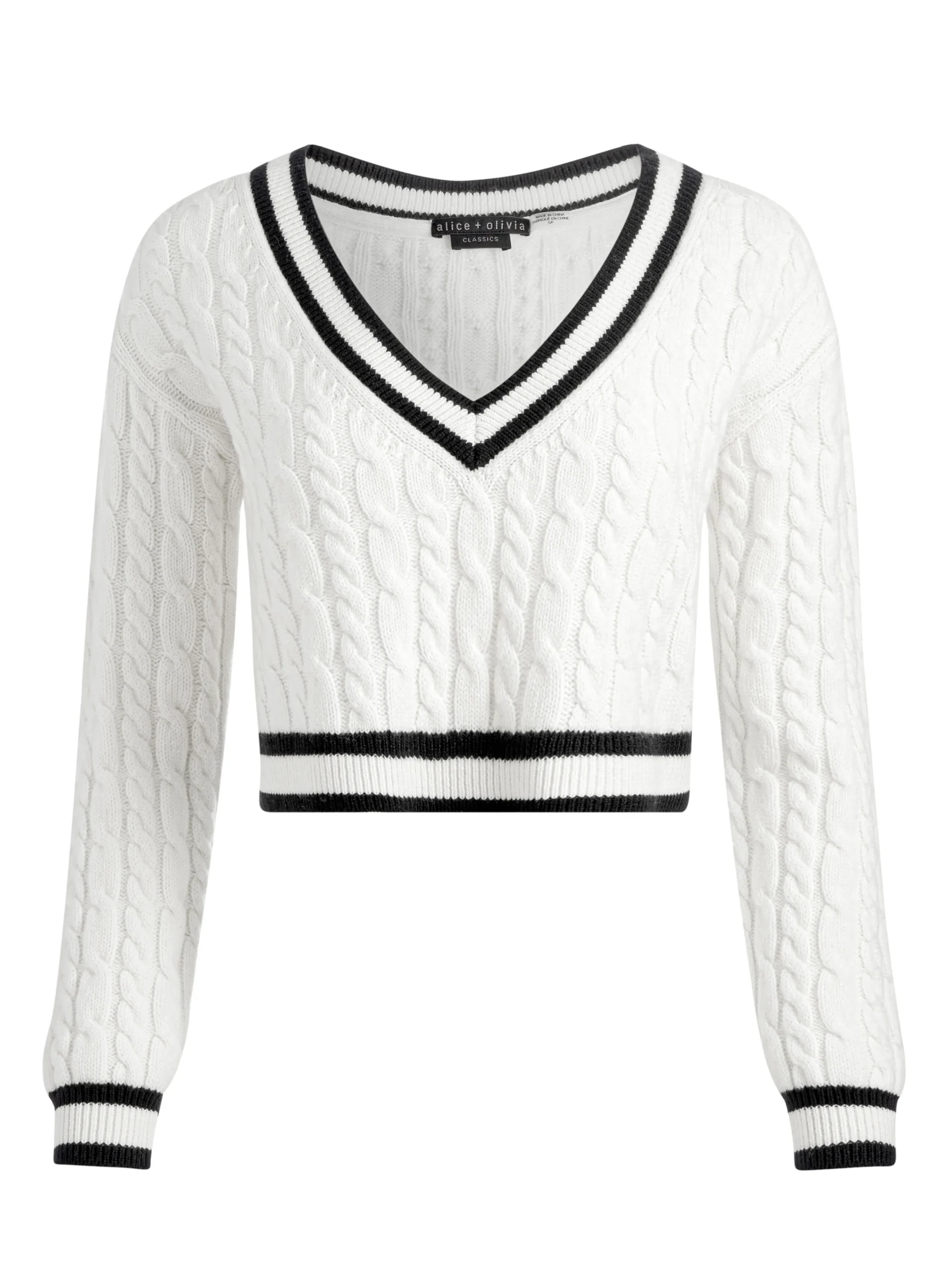 AYDEN CROPPED V-NECK PULLOVER