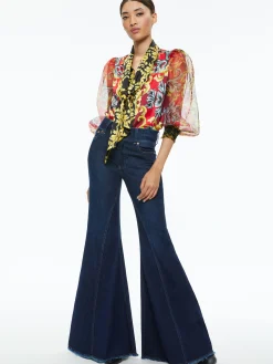 BEAUTIFUL HIGH RISE RUFFLE HEM JEAN