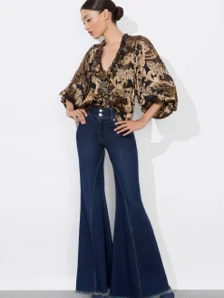 BEAUTIFUL HIGH RISE RUFFLE HEM JEAN