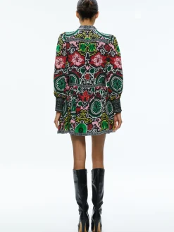 BERTHA BLOUSON SLEEVE MINI DRESS