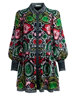 BERTHA BLOUSON SLEEVE MINI DRESS