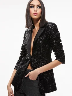 BREANN SEQUIN FITTED BLAZER