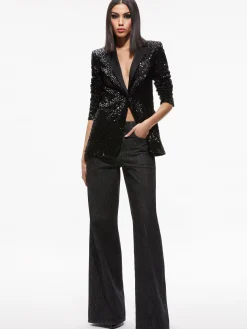 BREANN SEQUIN FITTED BLAZER