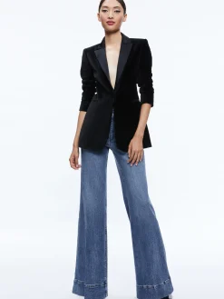 BREANN VELVET COMBINATION BLAZER