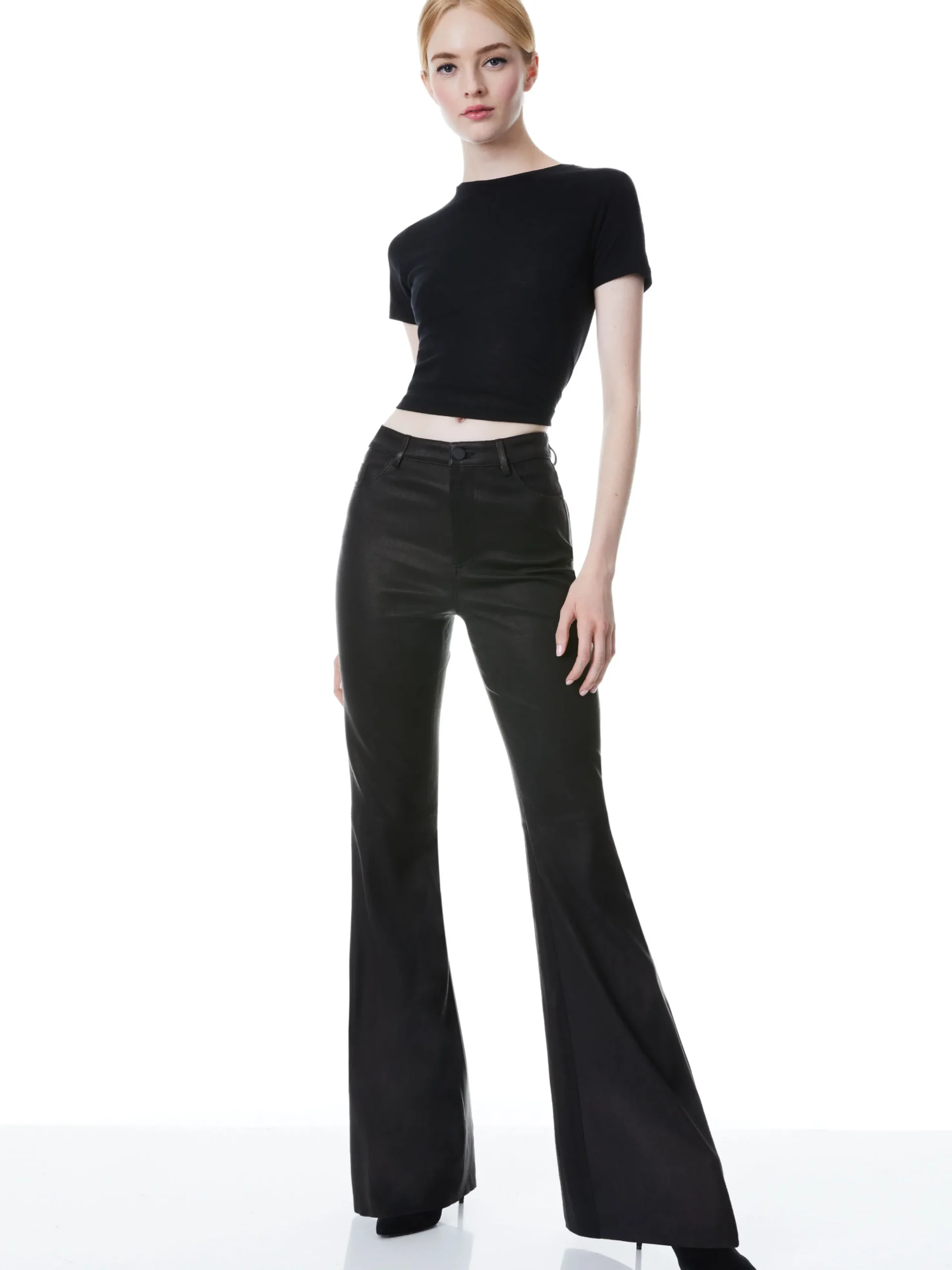 BRENT HIGH WAISTED LEATHER BELL PANT