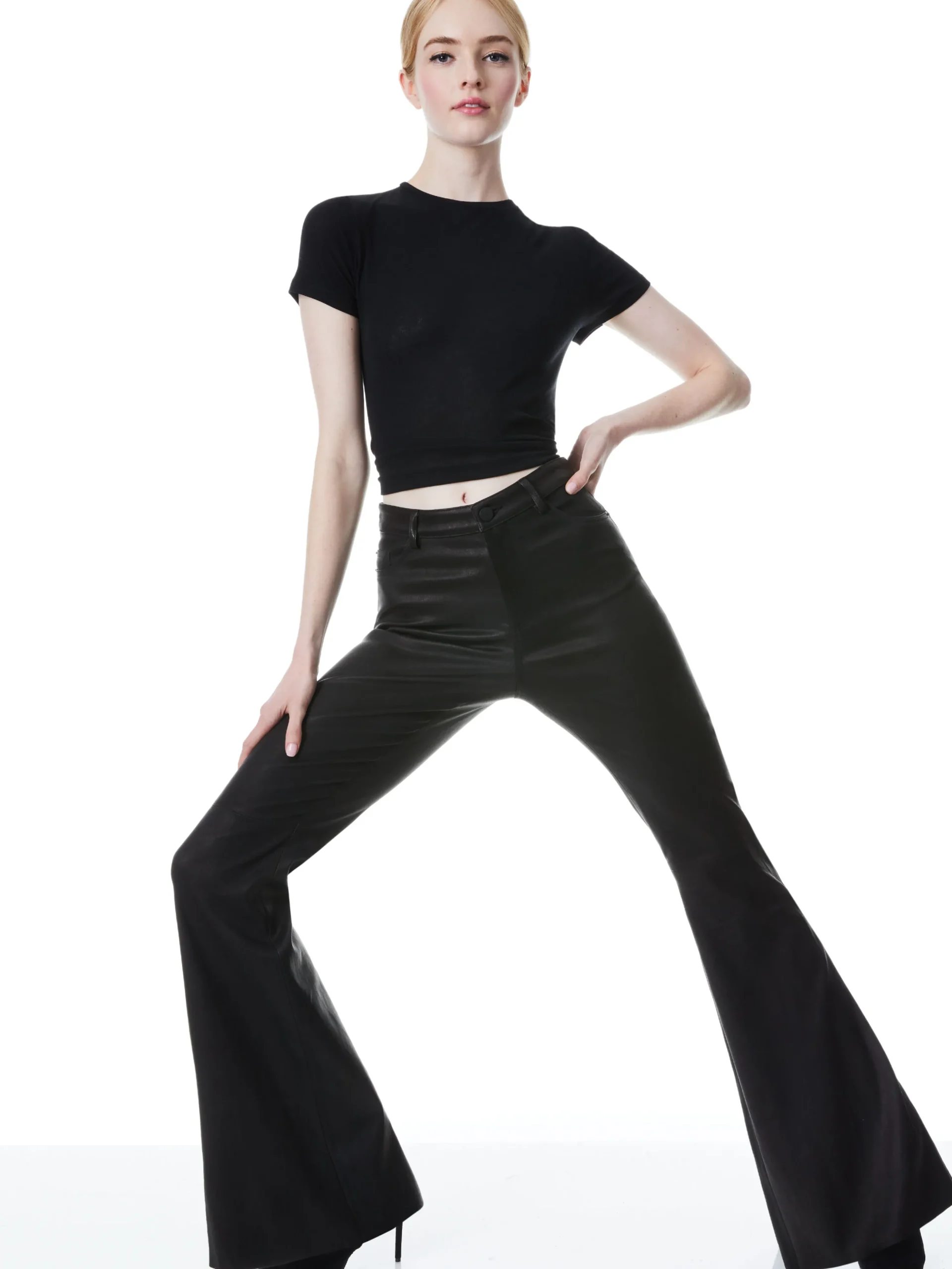 BRENT HIGH WAISTED LEATHER BELL PANT
