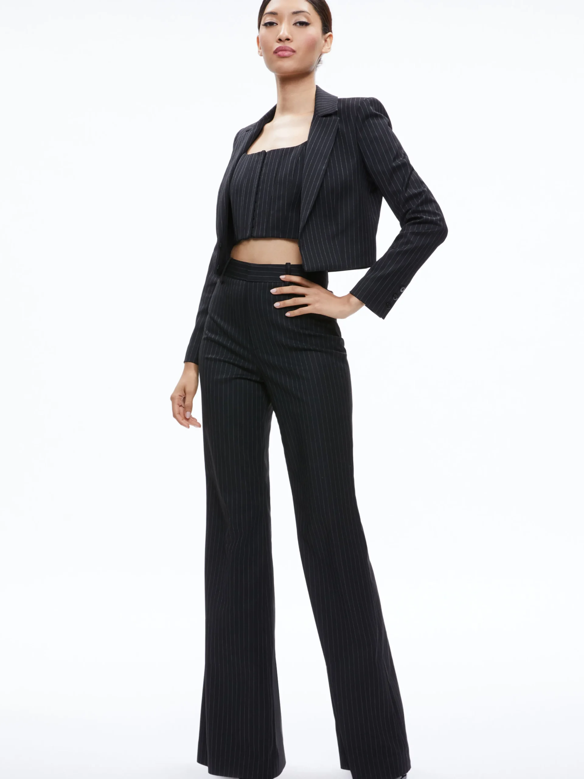 BRESLIN CORSET TOP + SIOBHAN FRONT WRAP MIDI SKIRT