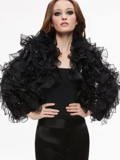 BRITTON RUFFLED CROPPED JACKET