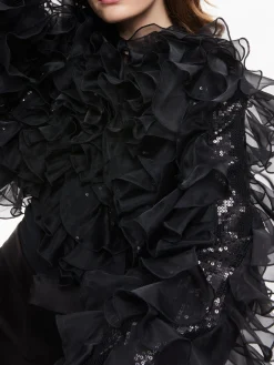 BRITTON RUFFLED CROPPED JACKET
