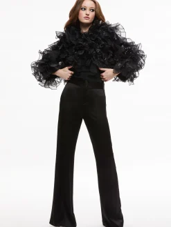BRITTON RUFFLED CROPPED JACKET