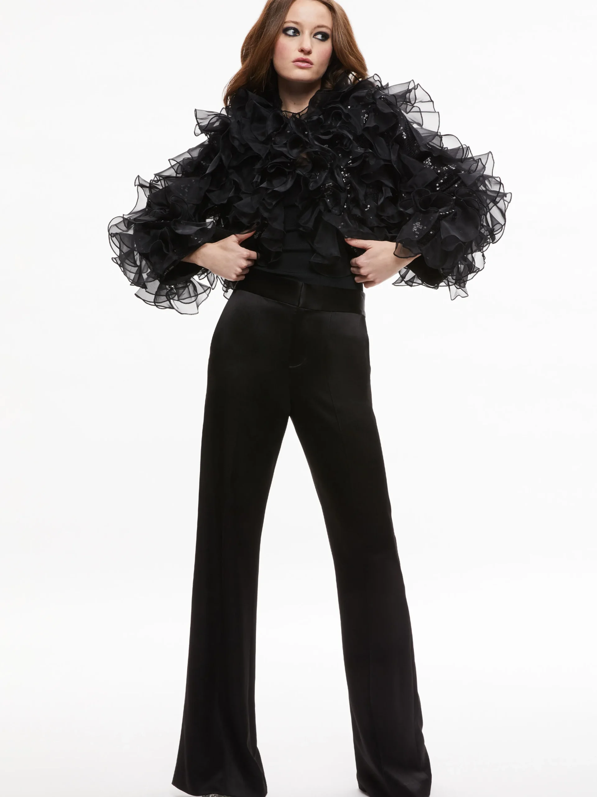 BRITTON RUFFLED CROPPED JACKET