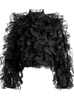 BRITTON RUFFLED CROPPED JACKET