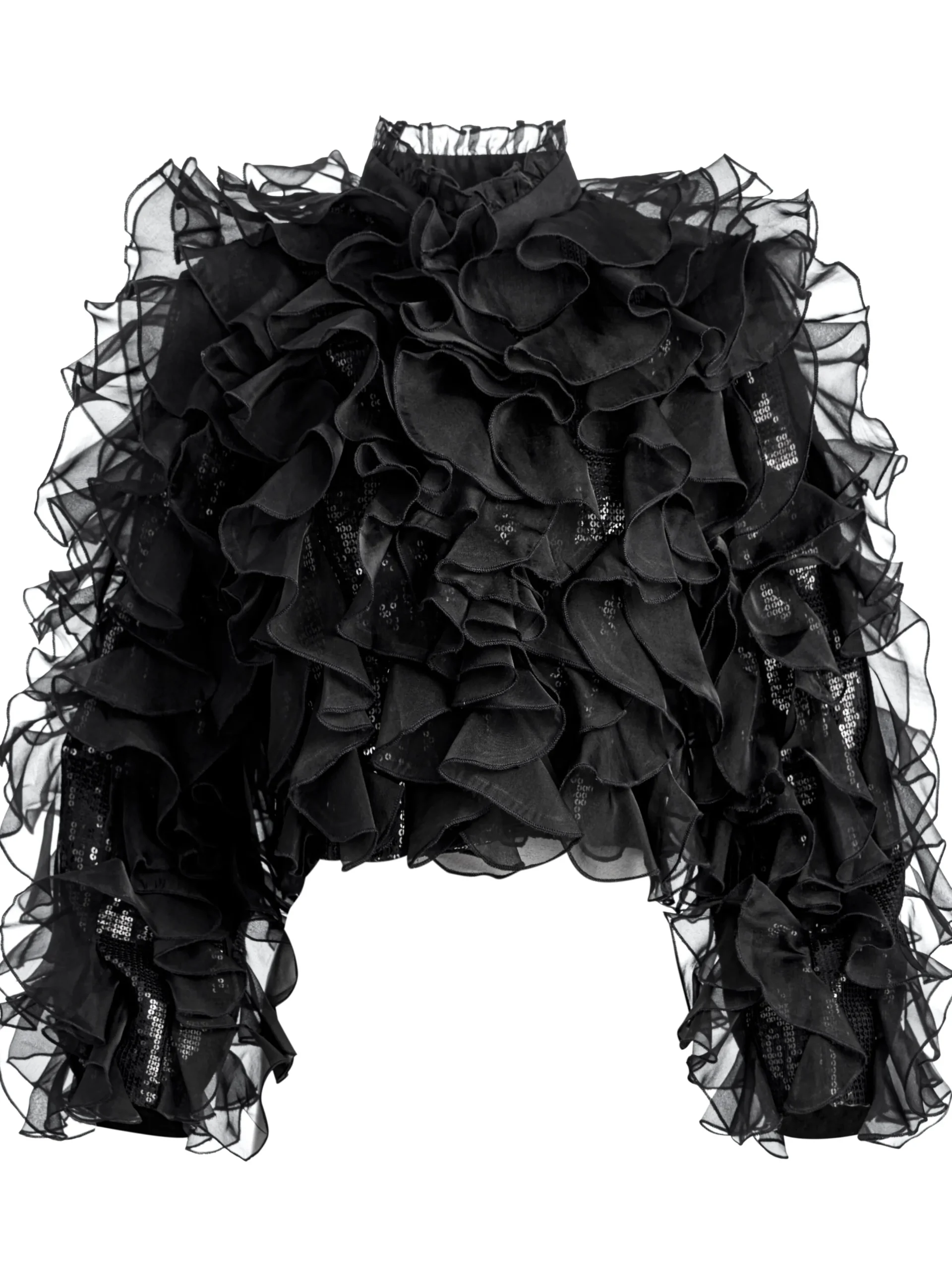 BRITTON RUFFLED CROPPED JACKET