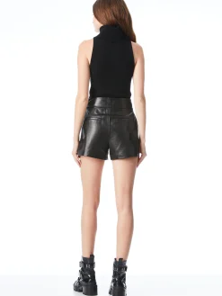 CADY HIGH WAISTED LEATHER SHORT
