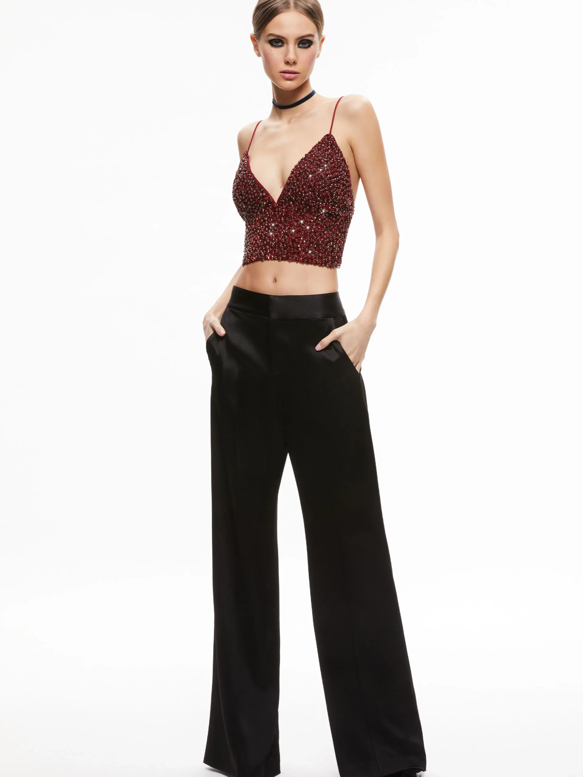 CARLI CRYSTAL EMBELLISHED BRA TOP