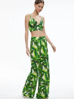 CARLI TIE BACK BRA TOP + RUSSELL HIGH WAISTED SMOCKED WAISTBAND PANT