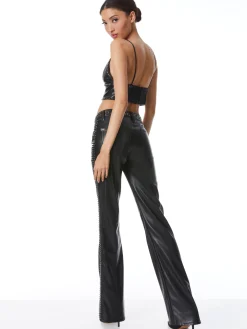 CARLI VEGAN LEATHER STUDDED BRA TOP