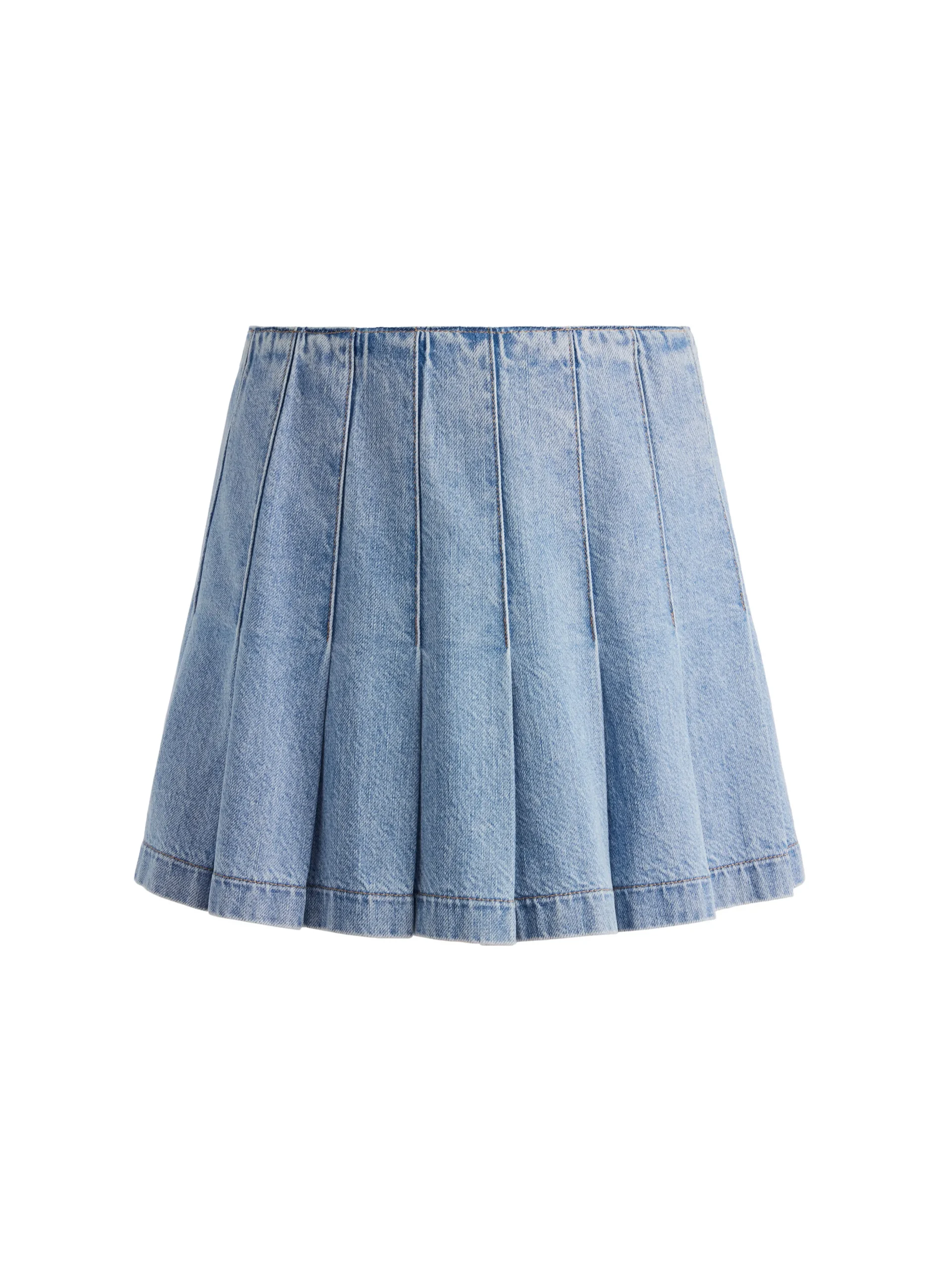 CARTER PLEATED DENIM MINI SKIRT
