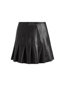 CARTER PLEATED VEGAN LEATHER MINI SKIRT